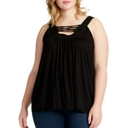 Plus Lace-Up Trapeze Tank