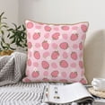 thumbnail image 6 of Haiem Strawberries Print Velvet Soft Solid Decorative Square Throw Pillow Covers Set with Elegant Piping Christmas Cushion Case for Sofa Bedroom Car-20"x20", 6 of 8