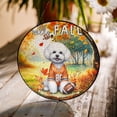 thumbnail image 3 of Hello Fall Bichon Frise Football Welcome Autumn with Leaves Pumpkins Stained Glass Suncatcher Bichons Dog Lovers Gifts Idea Window Hanging Sign Decor - 00012, 3 of 5