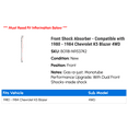 thumbnail image 2 of Front Shock Absorber - Compatible with 1980 - 1984 Chevy K5 Blazer 4WD 1981 1982 1983, 2 of 2