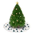 thumbnail image 3 of Christmas Tree Skirt,Blue and Gold Christmas Tree Pattern Christmas Tree Decor with Red Ribbon Ties,Round Shape,Christmas Decorations for Home 36"x36", 3 of 7