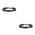 thumbnail image 2 of Qarigey Collar de cadena de bordillo de metal Pieza llamativa para cada atuendo Collar de metal Collares Mostrar personalidad Todo negro Todo negro 2Conjunto, 2 of 6