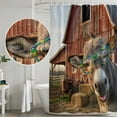 thumbnail image 5 of Farm Donkeys Shower Curtain, Waterproof Shower Curtains for Bathroom, Farmhouse Barn Funny Animals Butterfly Washable Fabric Bathtub Curtain Set Bath Decor with 12 Hooks Long 72"x84", 5 of 8
