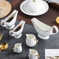 thumbnail image 5 of Western Tableware Gravy Boat Ceramic Gold Edge Coffee Milk Pitcher Sugar Gu With Handle, 5 of 5