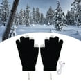 thumbnail image 6 of Besufy 1 Pair Women Electric Heated Gloves Knitted Fabric Keep Warm Warm Heating Gloves Sports Accessory Grey, 6 of 9