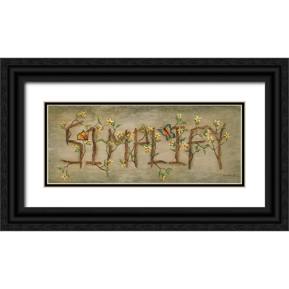 Lewis, Kim 24x12 Black Ornate Wood Framed with Double Matting Museum Art Print Titled - Simplify