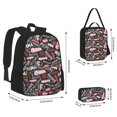thumbnail image 2 of Pofeuu Various Languages Mother Print Backpack Travel Backpacks With Lunch Bag Pencil Bag Set 3 pcs Set Cartoon Backpack, 2 of 7