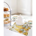 thumbnail image 4 of Sunflower Gnomes Kitchen Dish Towels for Drying Dishes Set of 2, Yellow Sunflower Vintage Leaves Bee Waffle Weave Microfiber Hand Tea Bathroom Towels Quick Dry & Absorbent Towel 12x12, 4 of 7