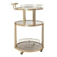 thumbnail image 3 of SAFAVIEH Tio 3 Tier Modern Glam Round Bar Cart with Wine Rack, Gold/Tinted Glass, 3 of 7