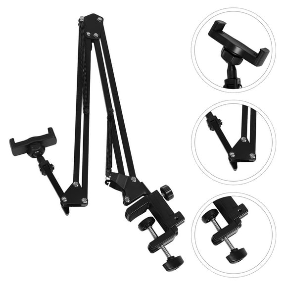 KONTONTY Foldable Phone Holder for Table Set Cell Phone Stand Clip Rack Clamp On Phone Holder