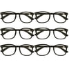 6 Packs Mens Womens Oval Round Frame Reading Glasses Blue Light Blocking Readers +1.50