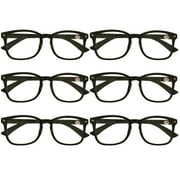 6 Packs Mens Womens Oval Round Frame Reading Glasses Blue Light Blocking Readers +1.50