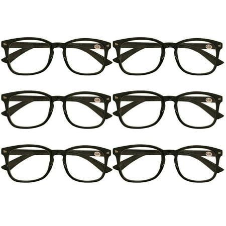6 Packs Mens Womens Oval Round Frame Reading Glasses Blue Light Blocking Readers +2.50