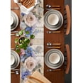 thumbnail image 2 of Pink Purple Roses Table Runner 108 Inches, Vintage Spring Botanical Wooden Bed Runner Dresser Scarves Tabletop for Indoor Outdoor Parties/Ceremony/Banquet, 13"x 108", 2 of 8