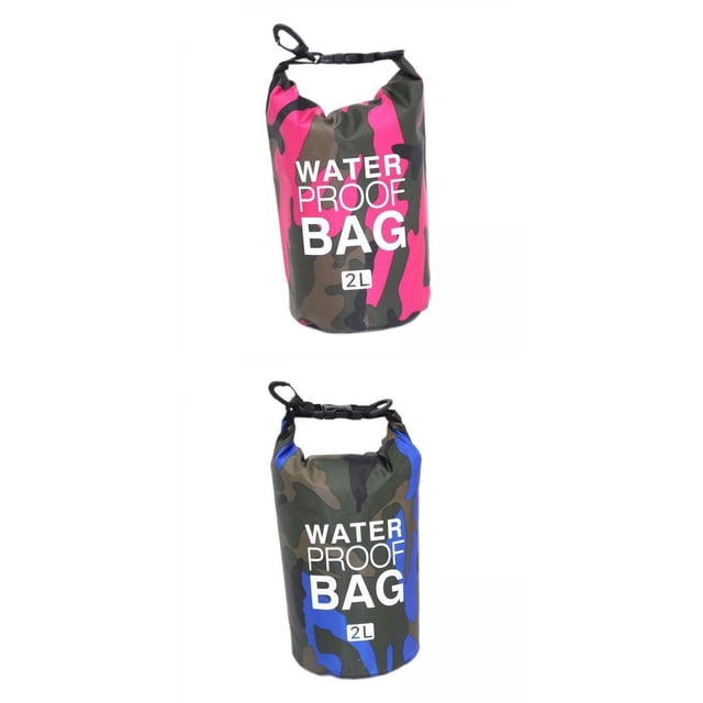 2pcs Lightweight Waterproof Bags Kayak Beach Sailing Shoulder Bags Rucksacks Blue
