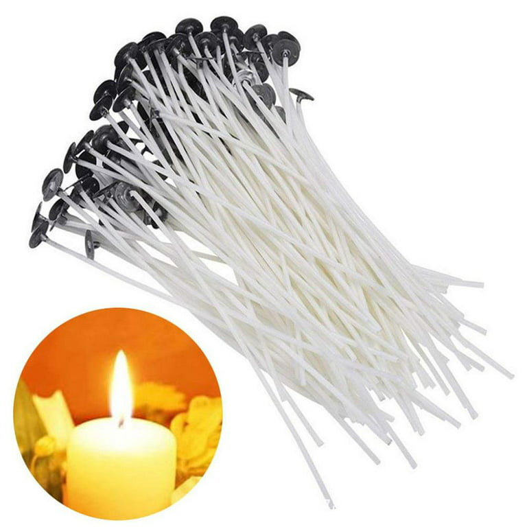 PRE WAXED CANDLE WICKS WITH SUSTAINERS LONG TABBED FOR CANDLE MAKING CRAFT