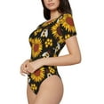 thumbnail image 3 of Picia Sunflowers And Bww Womens One Piece Swimsuits Modest Tummy Control Bathing Suits Lace Up Slimming Swim Suit-X-Large, 3 of 9