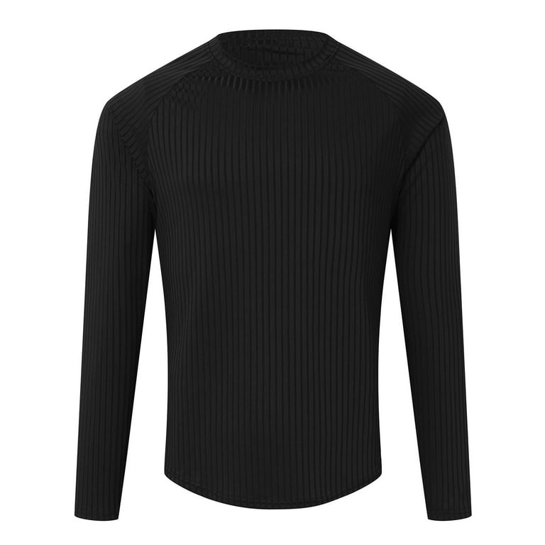 Ketyyh-chn99 Mens Long Sleeve Tops 2023 Pullover Tee Shirts Blouse  Black,3XL 