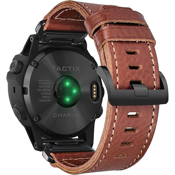 wonima44 Compatible With Garmin Watch Band, Genuine Leather Watch Band, Retro Vintage Strap For fēnix/Forerunner/Vivoactive/Approach/MARQ/quatix/D2 Series Tough Replacement Band