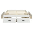 thumbnail image 4 of Euroco Wood Full Size Platform Bed with 6 Drawers for Kids Teens Adults, Antique White, 4 of 16