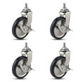 thumbnail image 1 of 3-Inch Swivel Stem Casters With Brake For Hotel Restaurant Trolley Casters With 8x15 Threaded,Lightweight Total Capacity 160lbs ,Superior Material, 1 of 6