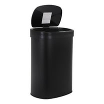 Pemberly Row 13 Gallon Stainless Steel Motion Sensor Automatic Trash Can - Black