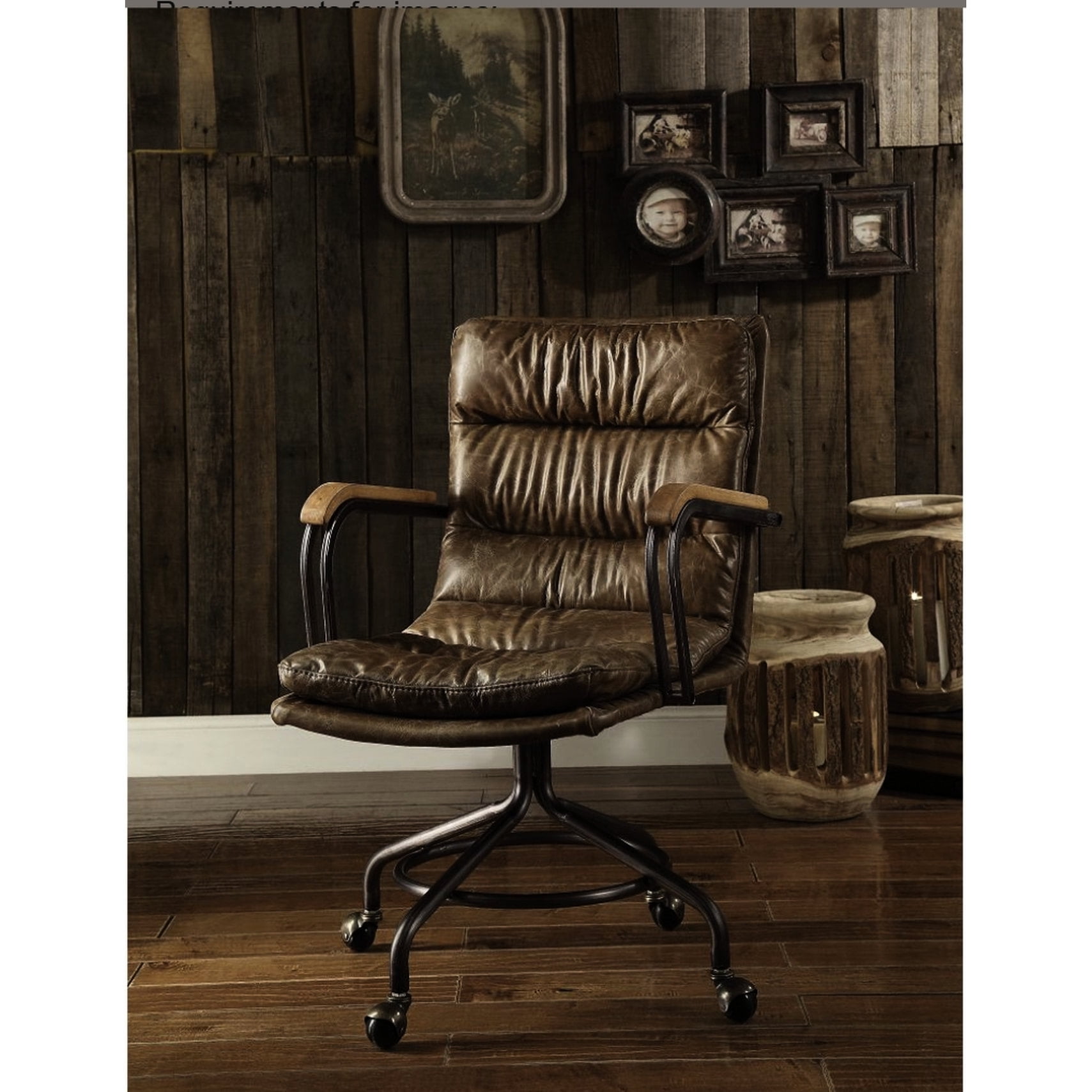 vintage brown leather office chair product
