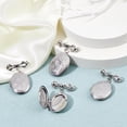 thumbnail image 4 of 4Pcs Wedding Bouquet Photo Charm Silver Oval Photo Charm 304 Stainless Steel Bouquet Photo Locket Charms Tie Wedding Memorial Brooches Pins DIY Pin Brooch Making for Bridal, 4 of 9