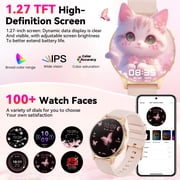 2026 New Smart Watch fits for Android and Iphone, 1.27 Smartwatch, Answer/Make Calls/100 Sports Modes/Message Reminder,IP68 Waterproof Fitness Tracker for Women, Gold