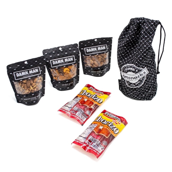 DM Snacks Man Meat & Nut Snack Gift pack with Chorizo and Gourmet Nuts Mix – 19 oz Variety