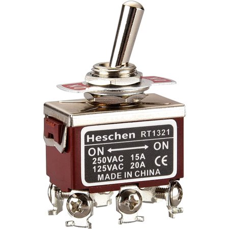 Metal Toggle Switch 2 Position On/On 15A 250V AC Double Pole Switch ...