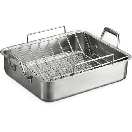 Tramontina 16.5&quot; Deep Roasting Pan with Basting Grill and V-Rack