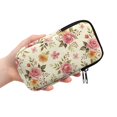 thumbnail image 2 of SEANATIVE Neoprene Double Eyeglasses Case for Men Women Zip Sunglasses Organizer Lightweight Eyewear Storage Pouch Portable Glasses Bag for Travel Office Outdoor, Pink Rose Floral Print Beige, 2 of 7