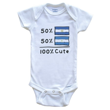 

50% Salvadorian Plus 50% Nicaraguan Equals 100% Cute El Salvador Nicaragua Flags Baby Bodysuit
