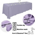 thumbnail image 2 of Urby 1pcs Lavender Extra Large Rectangle Tablecloth Linen for 8ft Folding Fable atWedding, Party and Events, 2 of 7