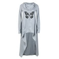 thumbnail image 3 of Outfmvch Hoodies For Women Zip Up Hoodie Women Women Halloween Butterfly Print Pullover Hoodies Sweatshirt Long Sleeve Irregular Hooded Long Tops Shirt With Pocket Crewneck Sweatshirts Gray L, 3 of 6
