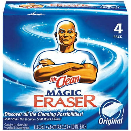 Mr. Clean Original Magic Eraser Disposable Household Cleaning Pads, 4 Pk