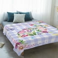 thumbnail image 4 of Easter Bunny Blanket Soft Cozy Warm Throw Blanket for Couch, Plush Fuzzy Flannel Fleece Blankets for Sofa, Spring Flower Daisy Tulips Purple Plaid Bed Blankets Lightweight Gifts for Women, 40"x60", 4 of 9