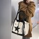 thumbnail image 4 of Bolso tote unisex con cordón Correa ajustable Patrón de estrella Asa superior Satchel Bag Hugtrwg Para estrenar, 4 of 9