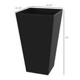 thumbnail image 3 of Rattan Planters 3-Pack, 24 Inch - Black Plastic Flower Pots with Drainage, Indoor/Outdoor Plant Containers, Modern Decorative Planters, 3 of 9