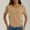 Khaki, variant on Soft Short Sleeve Shirts for Women, Crew Neck T Shirts for Women Loose Fitting Lightweight Top Basic Tee Shirt
