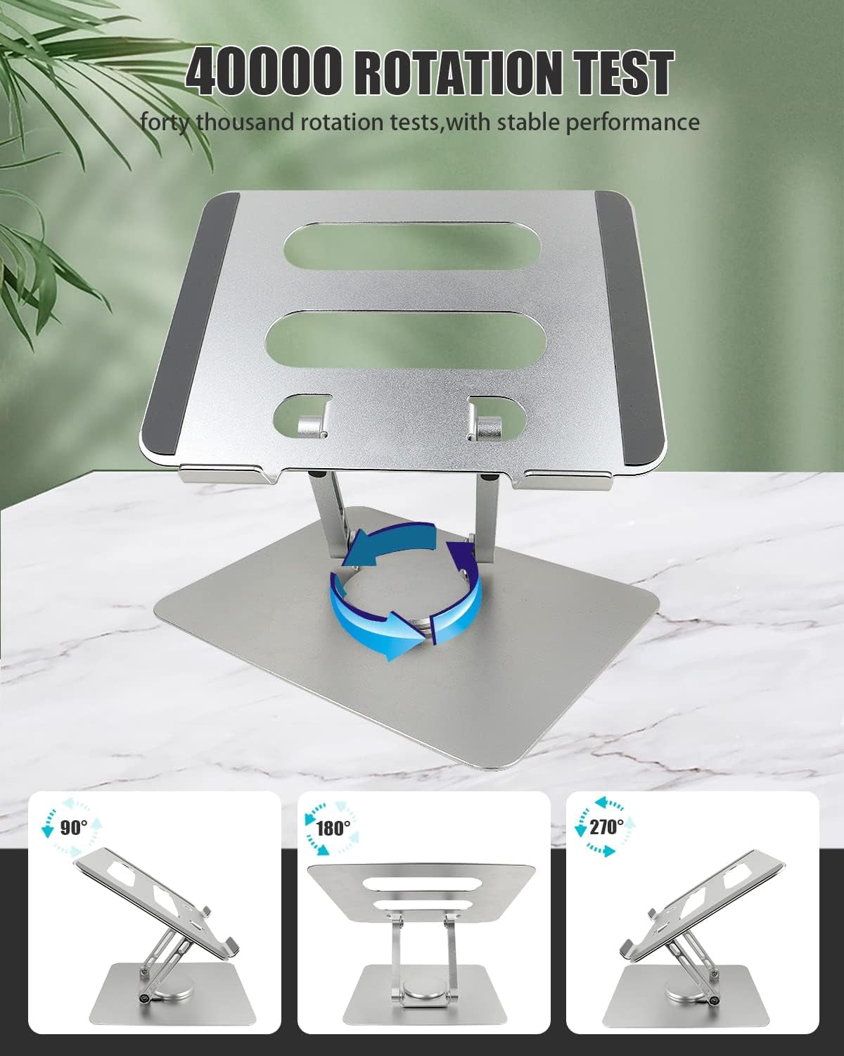 AUBEAMTO T360 Laptop Stand Anti-Shake with Heavy Swivel Base, Ergonomic Multi-Angle Adjustable Laptop Stand Riser iPad Holder for MacBook Pro/Air, Surface Laptop, Tablet UP to 17 inches