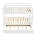 thumbnail image 5 of Full Over Full Bunk Bed with Trundle, Wood Bunk Bed Frame with Ladder and Safety Rails, Space-Saving Convertible Bunk Bed for Home and Dormitory, No Box Spring Needed, White, 5 of 7