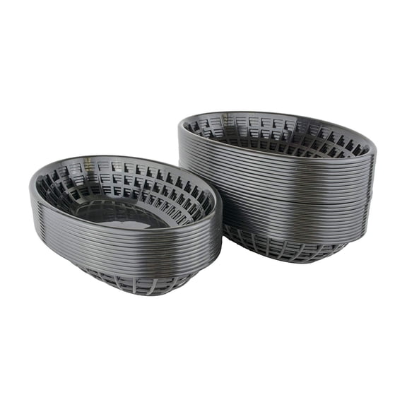 BBQ Butler Plastic Deli Food Baskets - 36 Count - Black