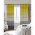 thumbnail image 3 of Yellow Gray Blackout Curtains, Light Blocking Print Window Curtains, Country Vintage Abstract Gradient Wooden Thermal Insulated Window Drapes for Living Room Kitchen Cafe 2 Panels, 84"W x 84"L, 3 of 9