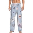 thumbnail image 2 of Picia Blue Butterfly Mens Soft Woven Cotton Elastic Waistband Sleep Pajama Pant Lounge Sleep Pant With Pockets And Drawstring-XX-Large, 2 of 9