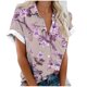 thumbnail image 2 of Fiudx Ofertas de La Semana Blusas de Manga Corta Estampadas Informales Regulares para Mujertop, 2 of 5