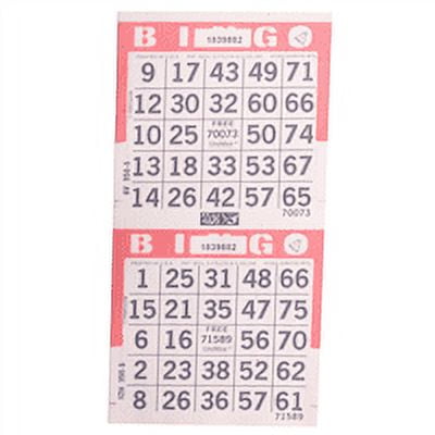American Games Bingo Paper Game Cards - 2 cards - Pink - 750 sheets per pack, Made in USA