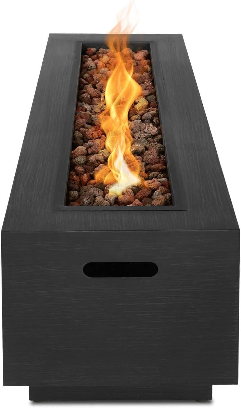 Real Flame Lanesboro 48" Rectangle Steel Propane or Natural Gas Fire Pit Table in Gray