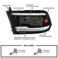thumbnail image 4 of Spec-D Tuning Black Smoke Switchback Sequential LED Signal Strip Headlights Compatible with 2009-2018 Dodge Ram 1500, 2010-2018 Ram 2500 3500, Left + Right Pair Headlamps Assembly, 4 of 7
